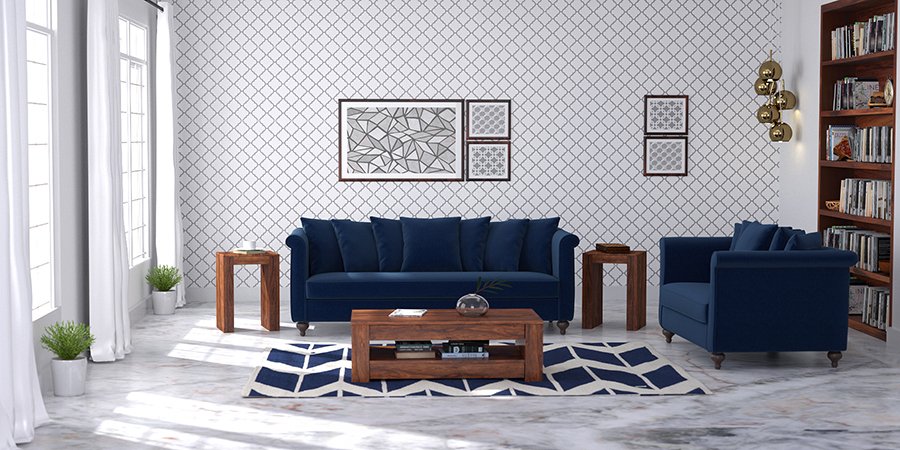 Leroy Fabric Sofa 6Seater (Blue)